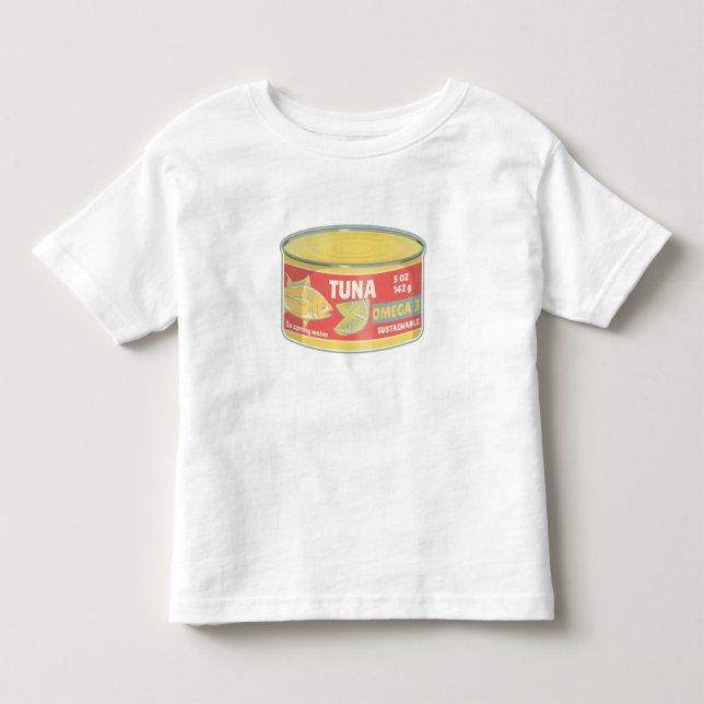 Tin of tuna canned fish retro toddler t-shirt (Front)