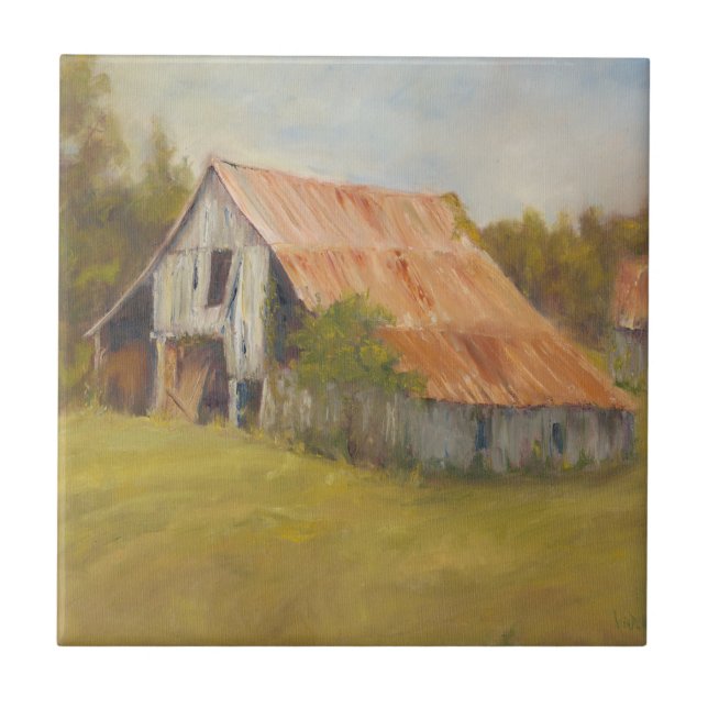 Tin Roof Barn Ceramic Tile (Front)