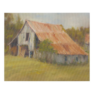 Tin Roof Barn Faux Canvas Print