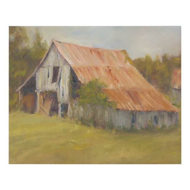 Tin Roof Barn Faux Canvas Print (Front)