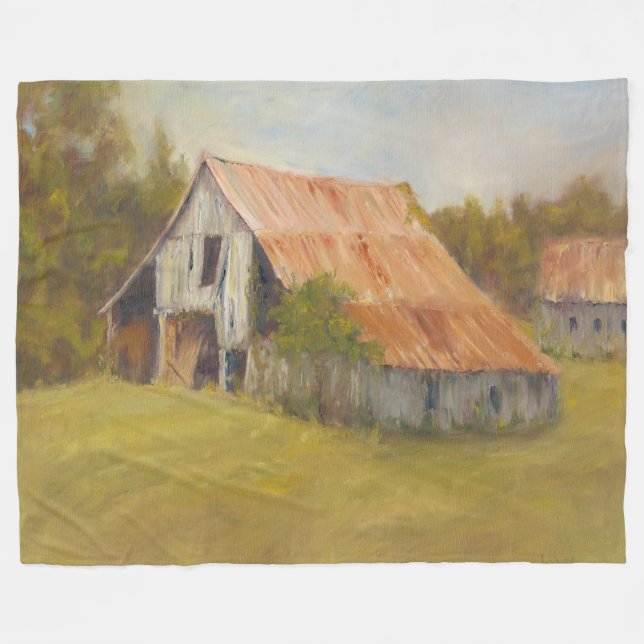 Tin Roof Barn Fleece Blanket (Front (Horizontal))
