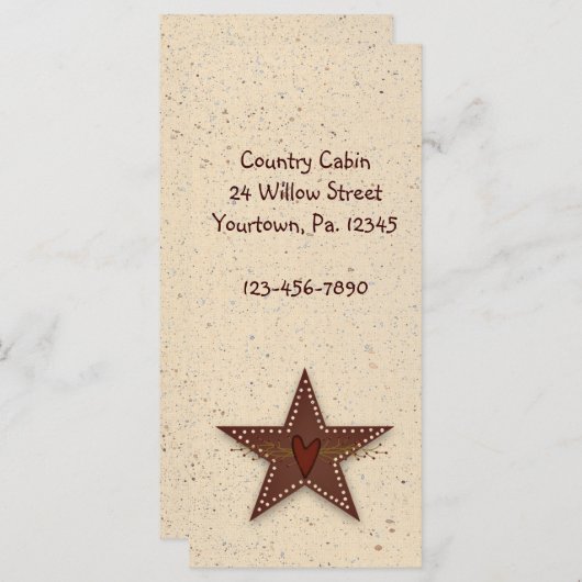Tin Star Rack Card Book Mark (Front/Back)