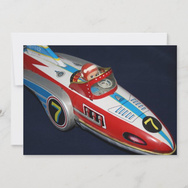 Tin Toy Space/Rocket Ship Invitation (Front)