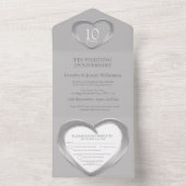 Tin wedding anniversary 10 years party event all i all in one invitation (Inside)