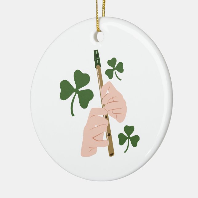 Tin Whistle Ceramic Ornament (Left)