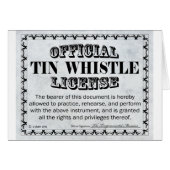 Tin Whistle License (Front Horizontal)