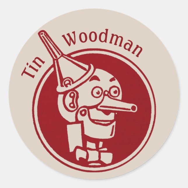Tin Woodman (Tin Man) Face CC0897 Wonderful Wizard Classic Round Sticker (Front)