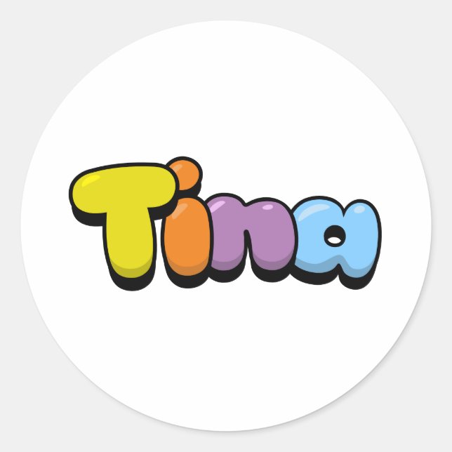 Tina Classic Round Sticker (Front)