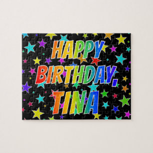 "TINA" First Name, Fun "HAPPY BIRTHDAY" Jigsaw Puzzle