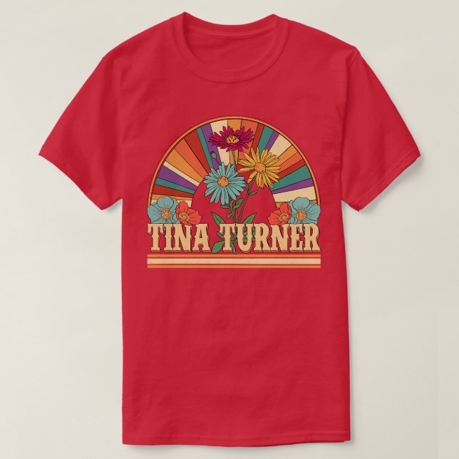 Tina Flowers Name Turner Personalized Gifts Retro  T-Shirt (Design Front)