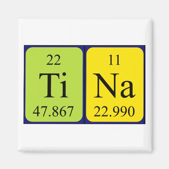 Tina periodic table name magnet (Front)