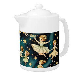 TINA ~ Reach For The Stars ~ Vintage Painting ~ Teapot