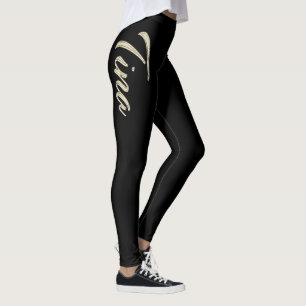 Tina white gold handwriting hose leggings