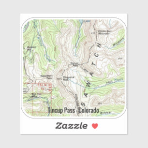 Tincup Pass Colorado Topo Sticker
