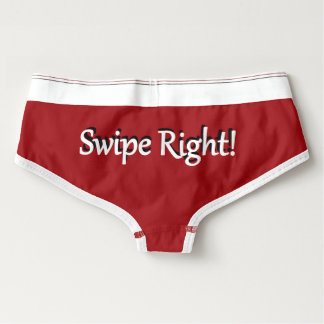 Tinder Swipe Right Underwear BoyShorts Women Red
