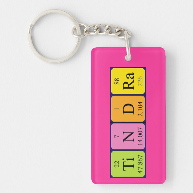 Tindra periodic table name keyring (Front)