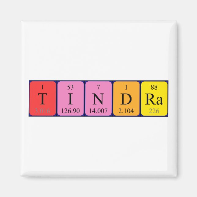 Tindra periodic table name magnet (Front)