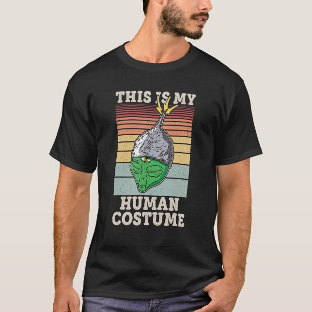 Tinfoil Hat Conspiracy Theorist Alien Humor T-Shirt (Front)