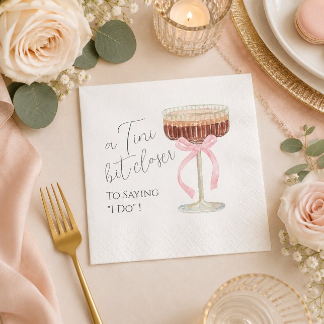Tini Bit Closer Bridal Shower  Napkins (Tini Bit Closer Bridal Shower Napkins)