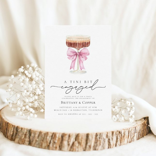 Tini Bit Engaged Espresso Martini Engagement Party Invitation (Creator Uploaded)