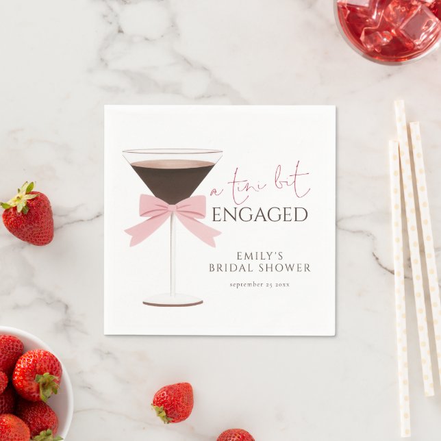 Tini Bit Engaged martini Bow Bridal Shower Napkins (Insitu)