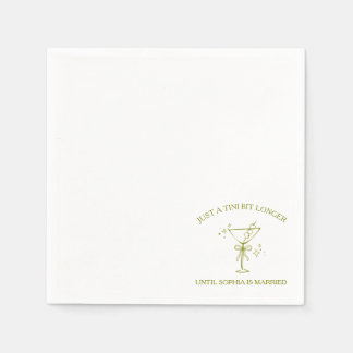 "Tini Bit Longer" Dirty Martini Olive Bachelorette Napkins