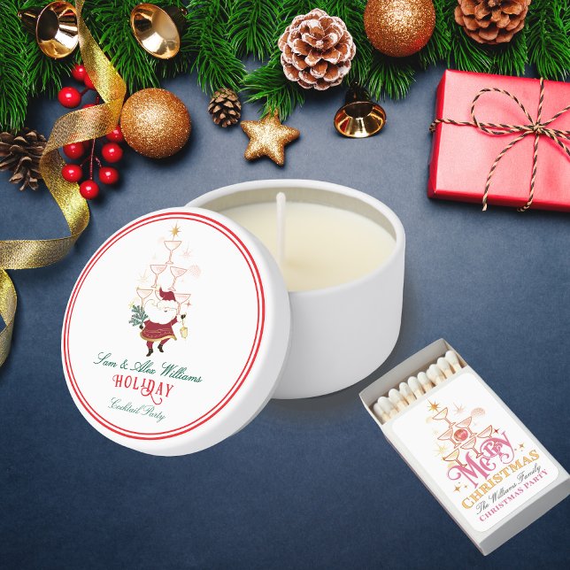 Tini Bit Merry Martini Office Christmas Santa Mini Candle Favors (Champagne Tower Martini Office Christmas Santa Mini Candle Favor Office Christmas Stocking Stuffers)