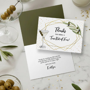 Tini Bit Of Fun Martini Soirée Letterpress Thank You Card