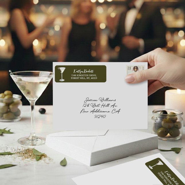 Tini Bit Of Fun Martini Soirée Return Address Label (Creator Uploaded)