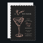 Tini Bit Older 21st Birthday Party Invitation<br><div class="desc">Celebrate turning 21 in style with our "A 'Tini Bit Older" birthday party invitation! Featuring a charming hand-drawn martini glass, this design is perfect for a chic and fun cocktail-themed celebration. Personalize with your event details, and choose custom colors and fonts to match your vibe. The unique scalloped edge adds...</div>
