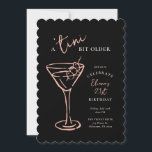 Tini Bit Older 21st Birthday Party Invitation<br><div class="desc">Celebrate turning 21 in style with our "A 'Tini Bit Older" birthday party invitation! Featuring a charming hand-drawn martini glass, this design is perfect for a chic and fun cocktail-themed celebration. Personalize with your event details, and choose custom colors and fonts to match your vibe. The unique scalloped edge adds...</div>