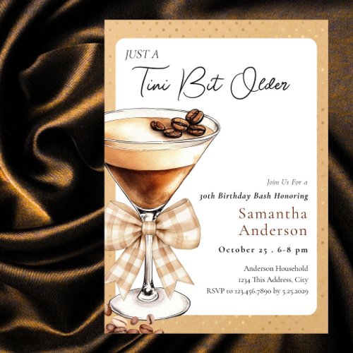 Tini Bit Older 30th Birthday Coffee Invitation