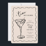Tini Bit Older 30th Birthday Party Invitation<br><div class="desc">Cheers to 30! Our "A 'Tini Bit Older" birthday party invitation is the perfect way to celebrate this milestone in style. Featuring a charming hand-drawn martini glass, this elegant yet fun design sets the tone for a sophisticated cocktail-themed soirée. Personalize with your event details, and customize the colors and fonts...</div>