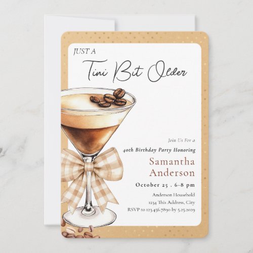Tini Bit Older 40th Birthday Coffee Invitation