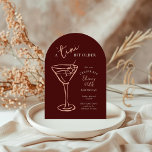 Tini Bit Older 40th Birthday Party Invitation<br><div class="desc">Toast to 40 with our stylish "A 'Tini Bit Older" birthday party invitation! Featuring a charming hand-drawn martini glass, this design sets the perfect tone for a sophisticated and fun cocktail-themed celebration. The unique arched card shape adds a modern touch, making your invitation stand out. Personalize with your event details,...</div>