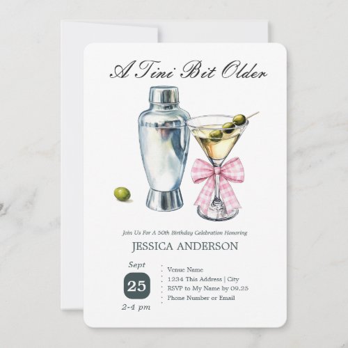 Tini Bit Older 50th Birthday Olive Invitation