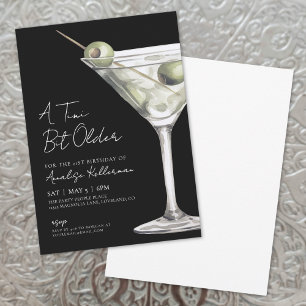 Tini Bit Older Black Martini Birthday Party Invitation