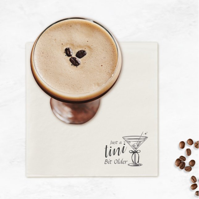 Tini Bit Older - Classy Martini Theme Napkins (Tini Bit Older Girls Martini Birthday Party Decorations - Paper Napkin)