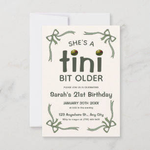 Tini Bit Older Dirty Martini Birthday Invite