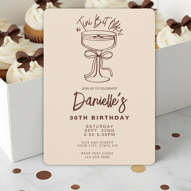 Tini Bit Older Espresso Martini 30th Birthday Invitation (Creator Uploaded)