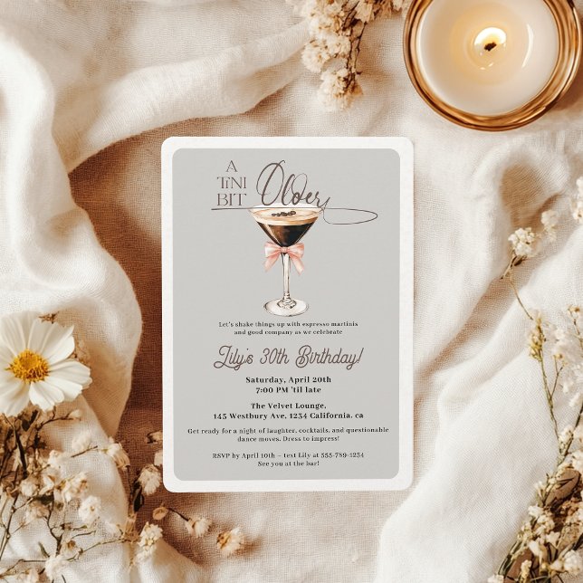 Tini Bit Older Espresso Martini 30th Birthday Invitation (Tiny Bit Older Espresso Martini 30th Birthday Invitation)
