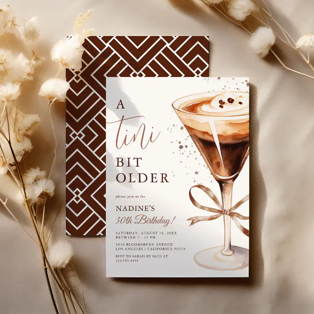 Tini Bit Older Espresso Martini Birthday Party Invitation Zazzle