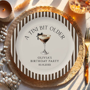Tini Bit Older Espresso Martini Birthday Party Paper Plates