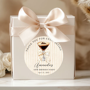 Tini Bit Older Espresso Martini Birthday Thank you Classic Round Sticker