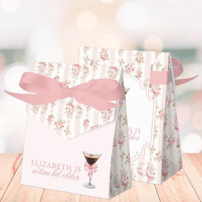 'Tini Bit Older Espresso Martini Coquette Birthday Favor Boxes (Creator Uploaded)