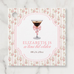 'Tini Bit Older Espresso Martini Coquette Birthday Favor Tags