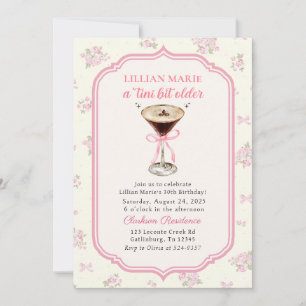 Tini Bit Older Espresso Martini Coquette Birthday Invitation