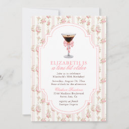 Tini Bit Older Espresso Martini Coquette Birthday Invitation Zazzle