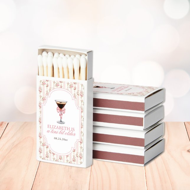 'Tini Bit Older Espresso Martini Coquette Birthday Matchboxes (Creator Uploaded)