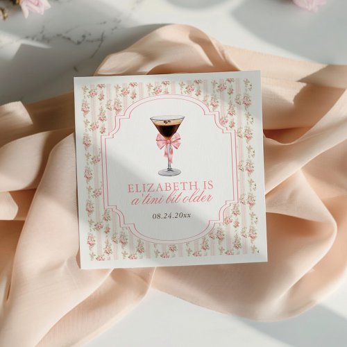 Tini Bit Older Espresso Martini Coquette Birthday Napkins